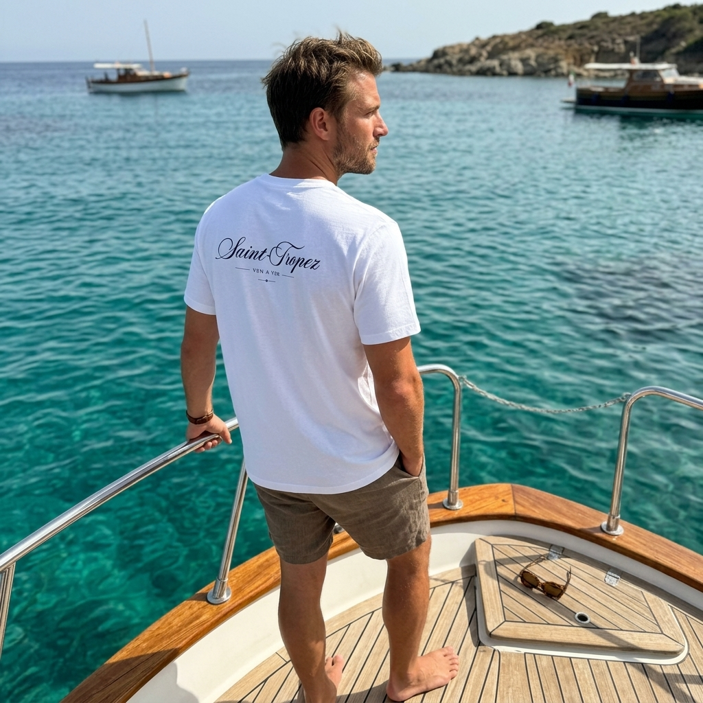 Saint-Tropez Signature Tee – White